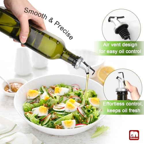 Olive Oil Dispenser Bottle for Kitchen (Green / 17 Ounces-2 Pack)