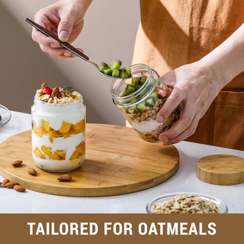 6 pack 16oz Glass jars with Airtight Lids (Natural-6-16oz)