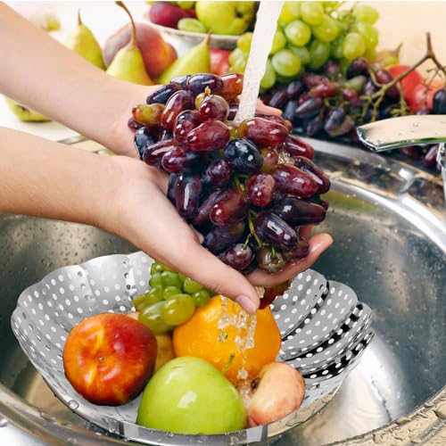 Vegetable Steamer Basket for Cooking with Extendable Handle