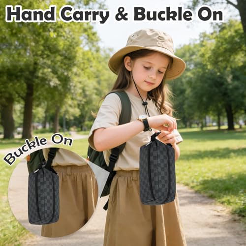 Freezable Snack Bag with Removable Ice Packs (with Ice Packs - Checkered Gray)
