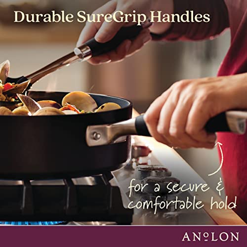 Advanced Home Nonstick Saucepan with Straining Lid (2 Quarts / Onyx)