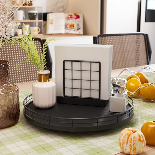 12" Lazy Susan Turntable Organizer for Table Top (Black / 12")