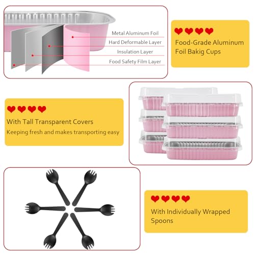 Mini Loaf Pans with Lids 100 Pack (6.8 Fl Oz)