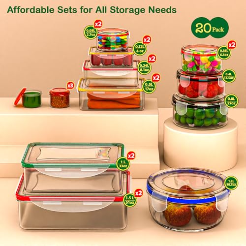 40 PCS Food Storage Containers with Lids (40 Pcs)