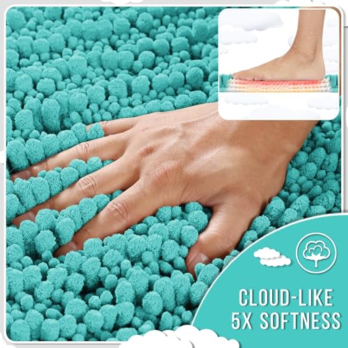 Long Bathroom Rugs Non Slip Washable 44x24 Inch