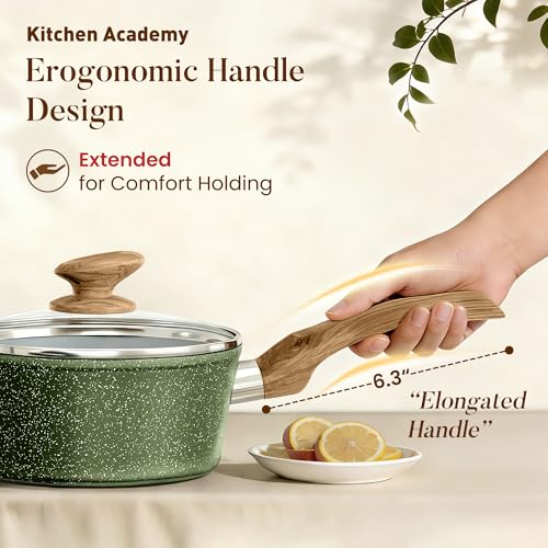 Non Toxic Pots and Pans Set Non Stick (Green / 12 PCS Cookware Set)