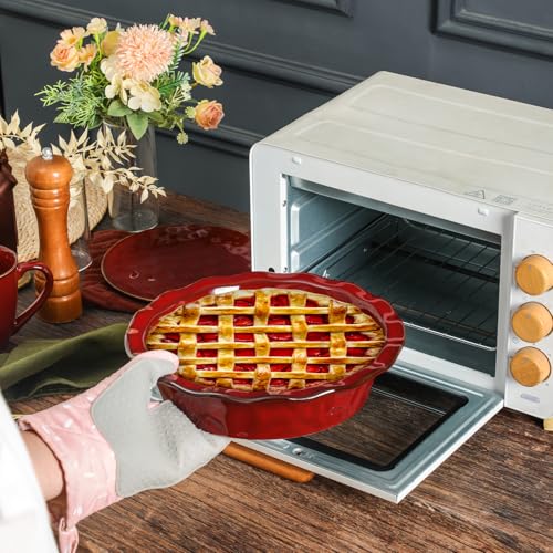 Ceramic Pie Pan for Baking (Cherry Red)