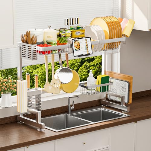 Luxurious 304 Stainless Steel Over Sink Dish Drying Rack