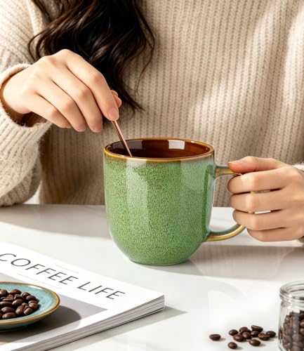 Ceramic Coffee Mugs Set of 6 (Sage Meadow Green / set of 6)
