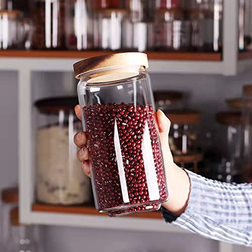 Borosilicate Glass Kitchen Jars (2set Acacia Lids)