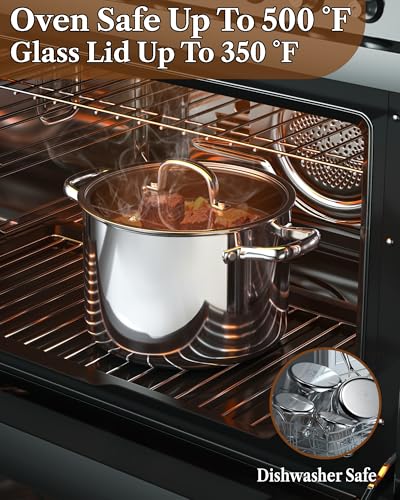 12 Quart Tri Ply Clad Stainless Steel Stockpot with Lid (12 Quarts / Silver)