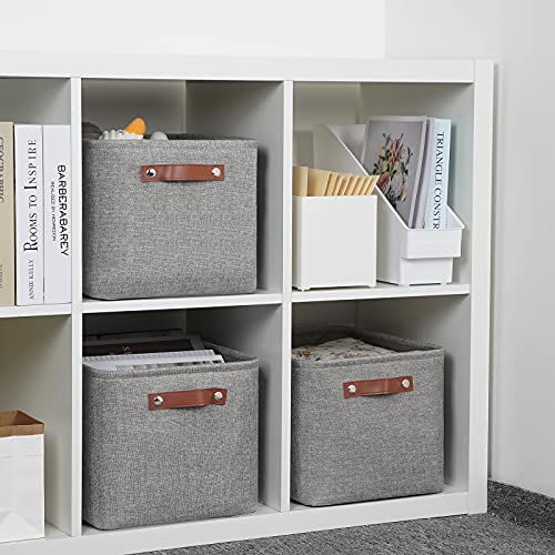 Medium Storage Baskets for Organizing (Grey / L-15"x11"x9.5")