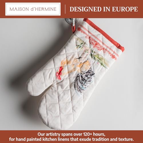 Maison d'Hermine Oven Gloves 100% Cotton Oven Mitt (009 - Campagne / 7.5" x 13" (Oven Mitt))