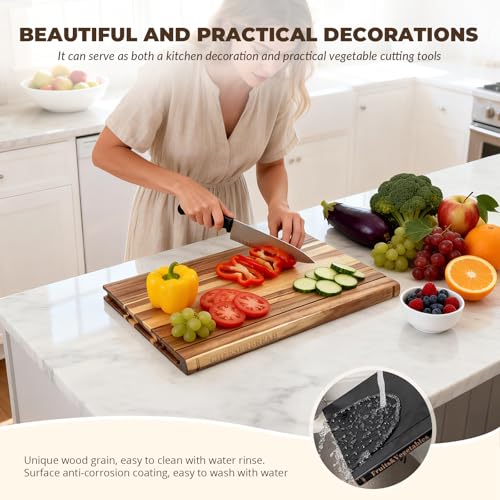 Book Cutting Board Set with Stand (13.8"L x 13.8"W)