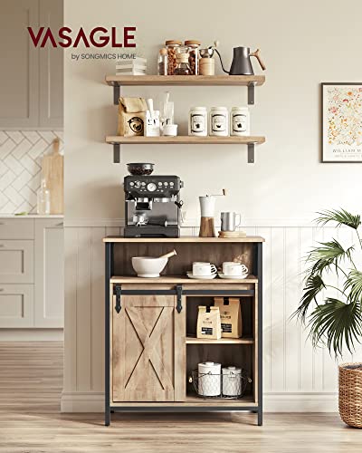 Buffet Cabinet (Without Power Outlet and Light / 11.8"D x 27.6"W x 31.5"H / Camel Brown + Ink Black)