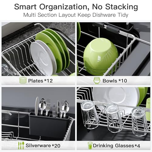 Dish Drying Rack in Sink (Silver / For 12"-30"w Sink)