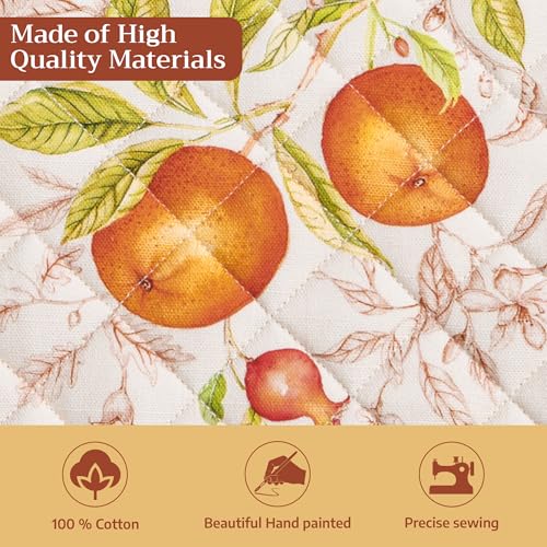 Pot Holders 100% Cotton Potholders (128 - Vintage Harvest / 8" x 8" (Pot Holder Pack of 2))