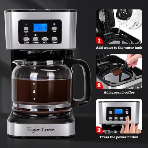 12 Cup Programmable Coffee Maker (Black)