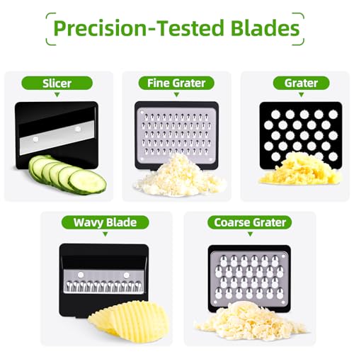 Vegetable Chopper with Container (Black / 12 in 1)