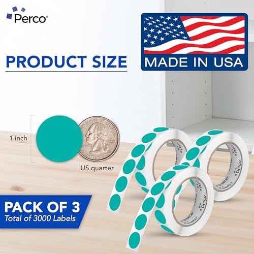 Teal Perforated Round Circle Dot Sticker 1 (Teal / 1 Inch)