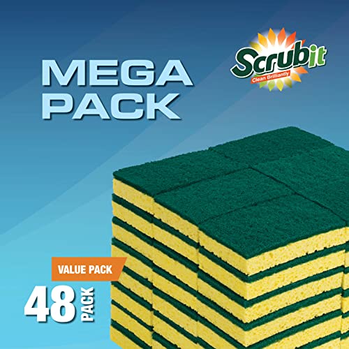 48 Pack Heavy Duty Scrub Sponges (48 Count)