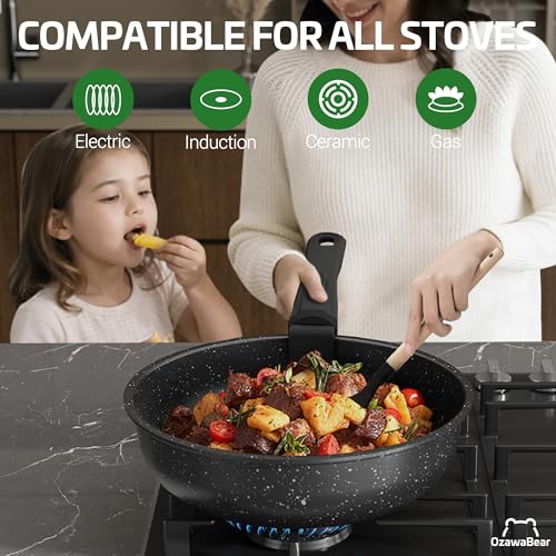 23 Pcs Pots and Pans Set Non Stick (Black / 23Pcs)