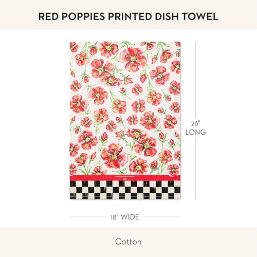 Cotton Dish Towel (Red Poppies / 1-Pack)