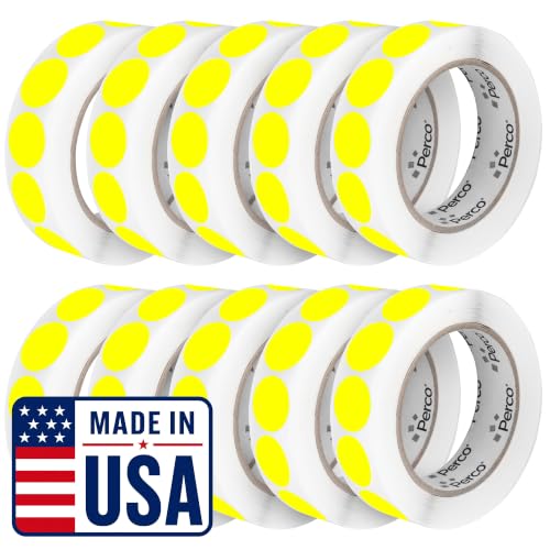 Neon Yellow Perforated Round Circle Dot Sticker 1 (Neon Yellow / 1 Inch)