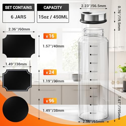Glass Spice Jars (15oz / 450ml)