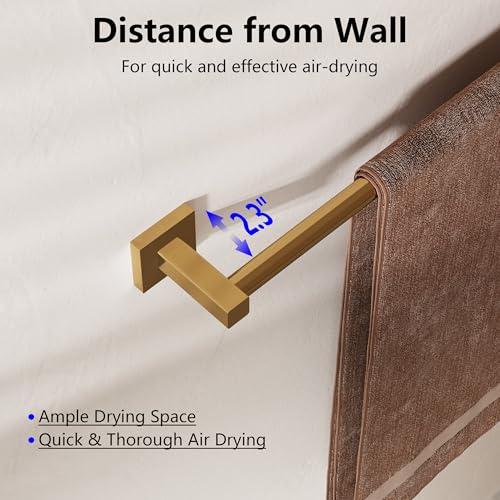 Towel Bar Towel Racks for Bathroom Wall Mounted (Gold / Wall-Mounted)