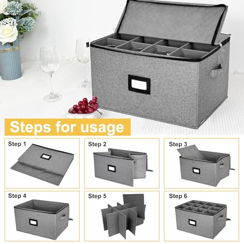 Stemware Storage Cases (Light grey stemware case)