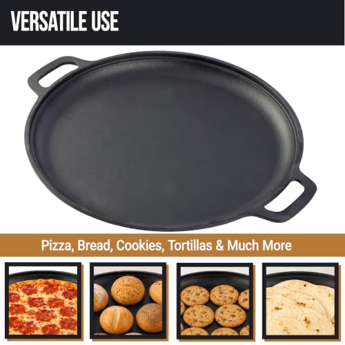Cast Iron Pizza Pan with Dual Handles (12")