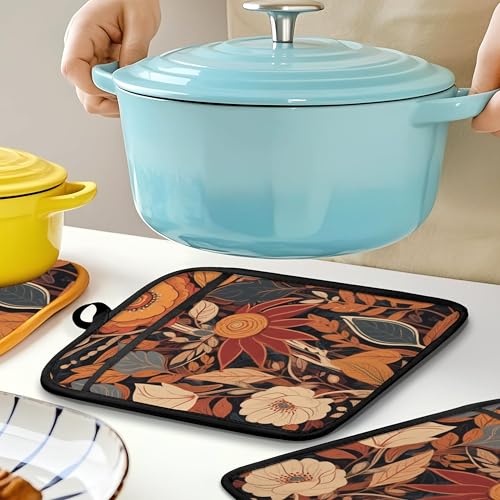 Boho Vintage Floral Pot Holders for Kitchen (Haodh-12)