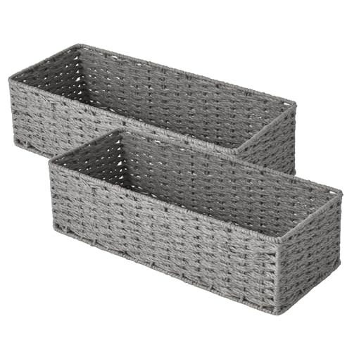 Bathroom Basket Organizer (Gray / 15 ¾"L x 6 ½"W x 4 ¼"H)