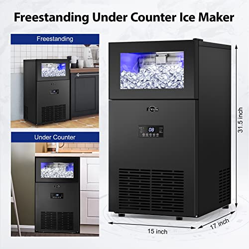 15 Inch Wide Commercial Ice Maker Machine Under Counter Black