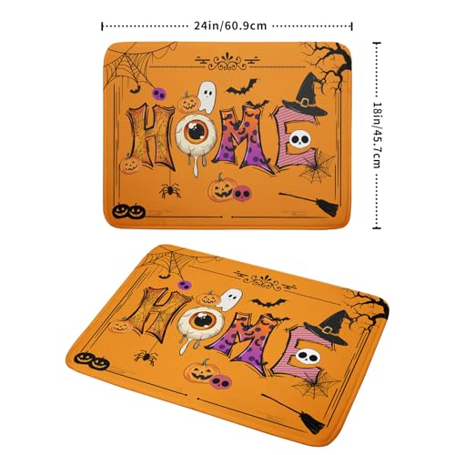 Orange Halloween Dish Drying Mat for Kitchen Counter Home Decor Pad (Funny Home Orange / 24" x 18")