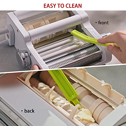 3-IN-1 Pasta Attachment & Ravioli Attachment for KitchenAid Stand Mixers, Pasta Maker Assecories included Pasta Sheet Roller, Spaghetti Cutter and Ravioli Maker Attachment (White/Silver)