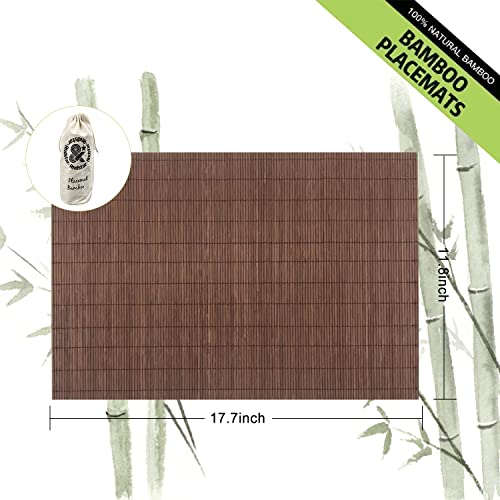 12 Pack Bamboo Placemats (Chocolate / Set of 12)