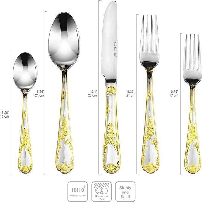 75 Pc Luxury Flatware Set for 12 w (Mimosa)