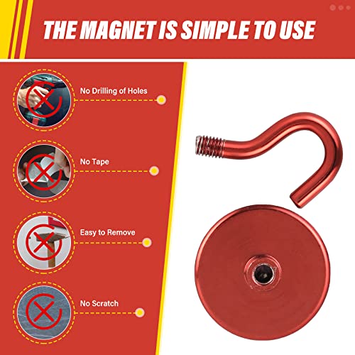 Magnetic Hooks (Red / 1.26 inches)