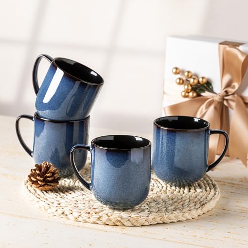 Ceramic Coffee Mugs Set of 6 (reactive glaze-4 / set of 6)