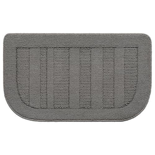 30x18 Inch Kitchen Rugs Non Slip Washable Kitchen Sink Rug (1'6" x 2'6" (Semicircular) / Grey)