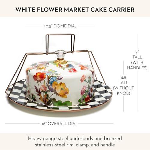 Enamel Cake Carrier (White Flower Market)
