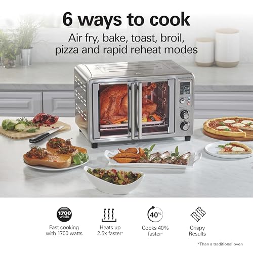 6-in-1 XL Digital Air Fryer Toaster Oven Combo