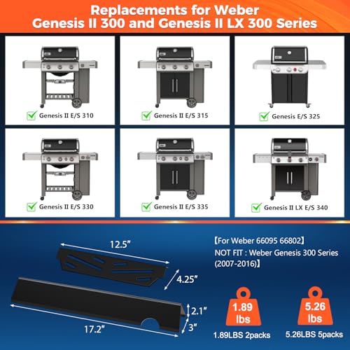 Genesis ii Flavorizer Bars and Genesis ii Heat Deflector for Weber GS4 Genesis II 300 ii E (C1 96032+66040)