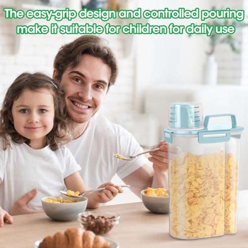 Rice Container Cereal Storage Container 2 Pack 5 Lbs (Blue 3+3Qt)