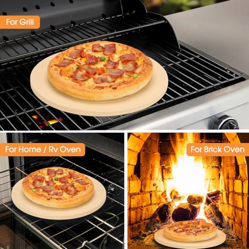 Small 12 inch Round Pizza Stone (Round 12x0.6 inch)