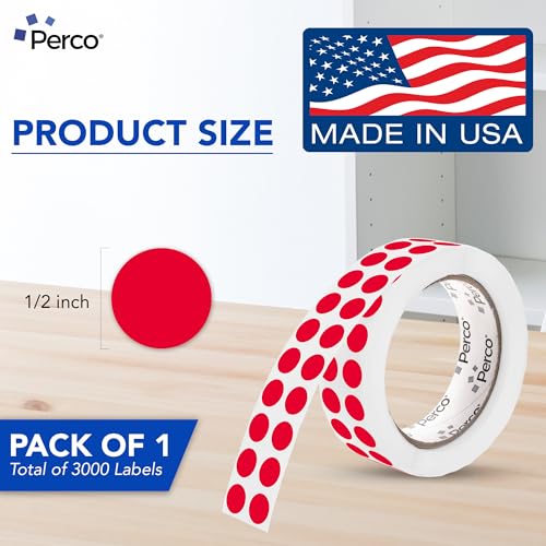 Red Round Circle Dot Sticker 1 (Red / 0.5 Inch)