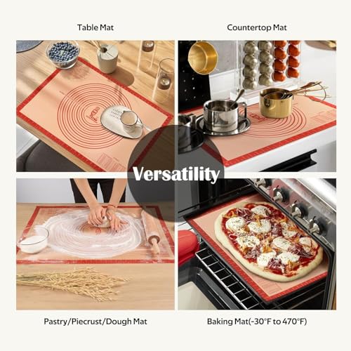 Non slip Silicone Pastry Mat Extra Large Measurements 28''x 20'' Baking Mat (28"L x 20"W)