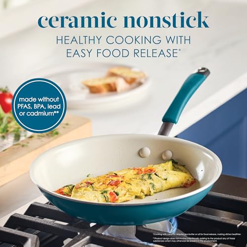 Cucina Ceramic Nonstick Cookware Pots and Pans Set (Marine Blue / 13 Piece Ceramic)